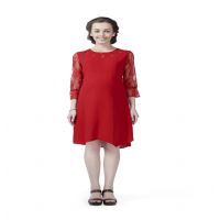 Radiation Safe-Stylish Cutwork Neckline Maternity Dress