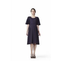 Radiation Safe- Comfortable Knee Length Maternity Dress With Flare Sleeves