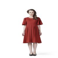 Radiation Safe- Confortable knee length maternity dress with flare sleeves XL
