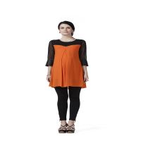 Radiation Safe-Stylish and comfortable Maternity tunic with leather cuffs on sleeves 