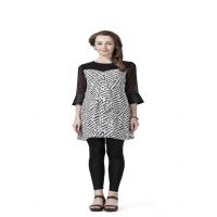 Radiation Safe-Stylish and comfortable Maternity tunic with leather cuffs on sleeves