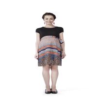  Radiation Safe-Stylish Comfortable Knit And Coral Print Tie Up Maternity Dress