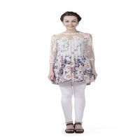 Radiation Safe Stylish Lace Yoke And Sleeve Floral Print MaternityTunic