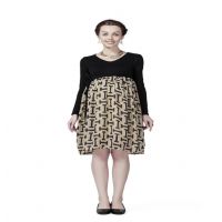 Radiation Safe-House of Napius-Black & Beige - 'I' print M dress