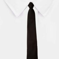 Seasons Black Plain Formal Necktie for Men
