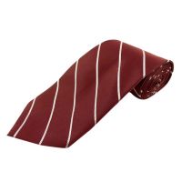 Seasons Maroon & Silver Diagonal Striped Necktie