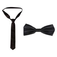 Seasons Black Satin Regular Tie And Bow