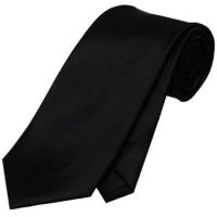 Seasons  Black  Plain  Formal Tie With Handkerchiefs