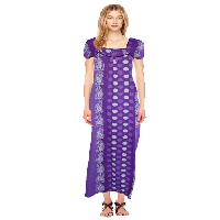 Purple Polka Dot Print Full Length Nighty