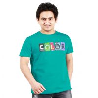 One Summer Men's Round Neck T-Shirt  Color Green
