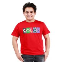 One Summer Men's Round Neck T-Shirt  Color Red