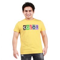 One Summer Men's Round Neck T-Shirt  Color Yellow
