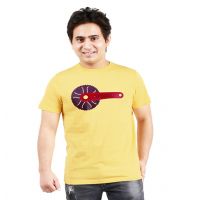 One Summer Men's Round Neck T-Shirt - Cycle - Yellow