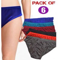 Satin Plain Comfortable Brief Value Pack of 6 