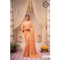 Pehnava Orange Zari Women Saree