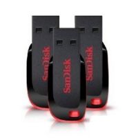 SanDisk Cruzer Blade USB Pendrive 16 GB Pk 3