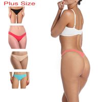 Combo Pack Of Four Plus Size Silky Thong Panties