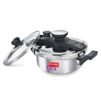 Prestige 3 Litres Clip On Stainless Steel Pressure Cooker with Glass Lid