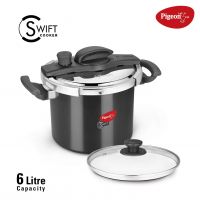 Pigeon Swift Hard Anodised Pressure Cooker with Induction Base 6 Litre
