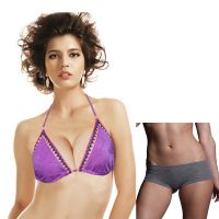 Classy Purple Halter Neck Bra Free Boyshort