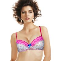 Wunderlove Pink Floral Lace Padded Underwired Bra
