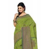 Cotton Bazaar Green Cotton Printed Saree