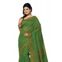 Cotton Bazaar Green Cotton Print Saree