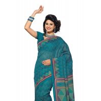 Cotton Bazaar Blue Cotton Printed Saree