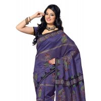 Cotton Bazaar Blue Cotton Print Saree