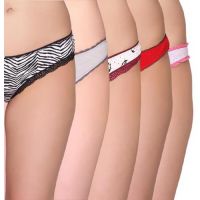 Hushh Womens Assorted Pk Of Five Cotton Brief