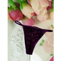 Ravishing Purple Fine Net Flower G-String Thong 
