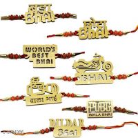 Shimmering Fusion Mood MDF Rakhi Combo 7 