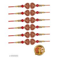 Pk 6 Multi Designer Metal Rakhis