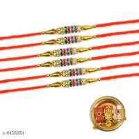 Multi Designer Metal Rakhis Combo 6