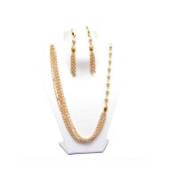 RK Gold & White Necklace Set With EarRings