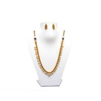 RK Gold & White Necklace Set With EarRings