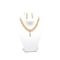 RK Gold & White Necklace Set With EarRings