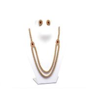 RK gold & White Necklace Set With EarRings