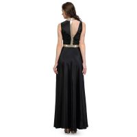 Raas Prêt  Sensuous Black Crape Flared Gown Dress 