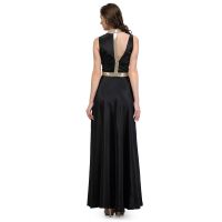 Raas Prêt  Sensuous Black Crape Flared Gown Dress 