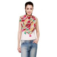 Uniscarf Pink leaf Modal Stole for women 