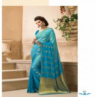 Sakshi Light Blue Color Crepe Silk Saree