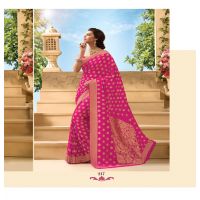 Sakshi Pink Color Crepe Silk Saree