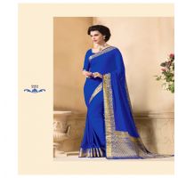 Sakshi Navy Blue Color Crepe Silk Saree
