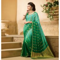 Sakshi Light Green Color Crepe Silk Saree