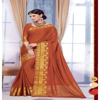 Sindoor Orange Color Crepe Silk Saree