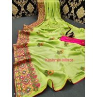 Aakarsha Superior Green Embroidered Sarees
