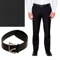 Raymond Men Poly Blended Trouser Fabric Black Free Belt