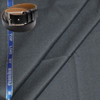 Raymond Men Poly Blended Trouser Fabric Grey Free Belt