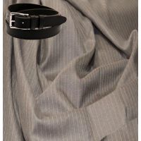 Raymond Light Brown & White Woollen Trouser Fabric Free Belt